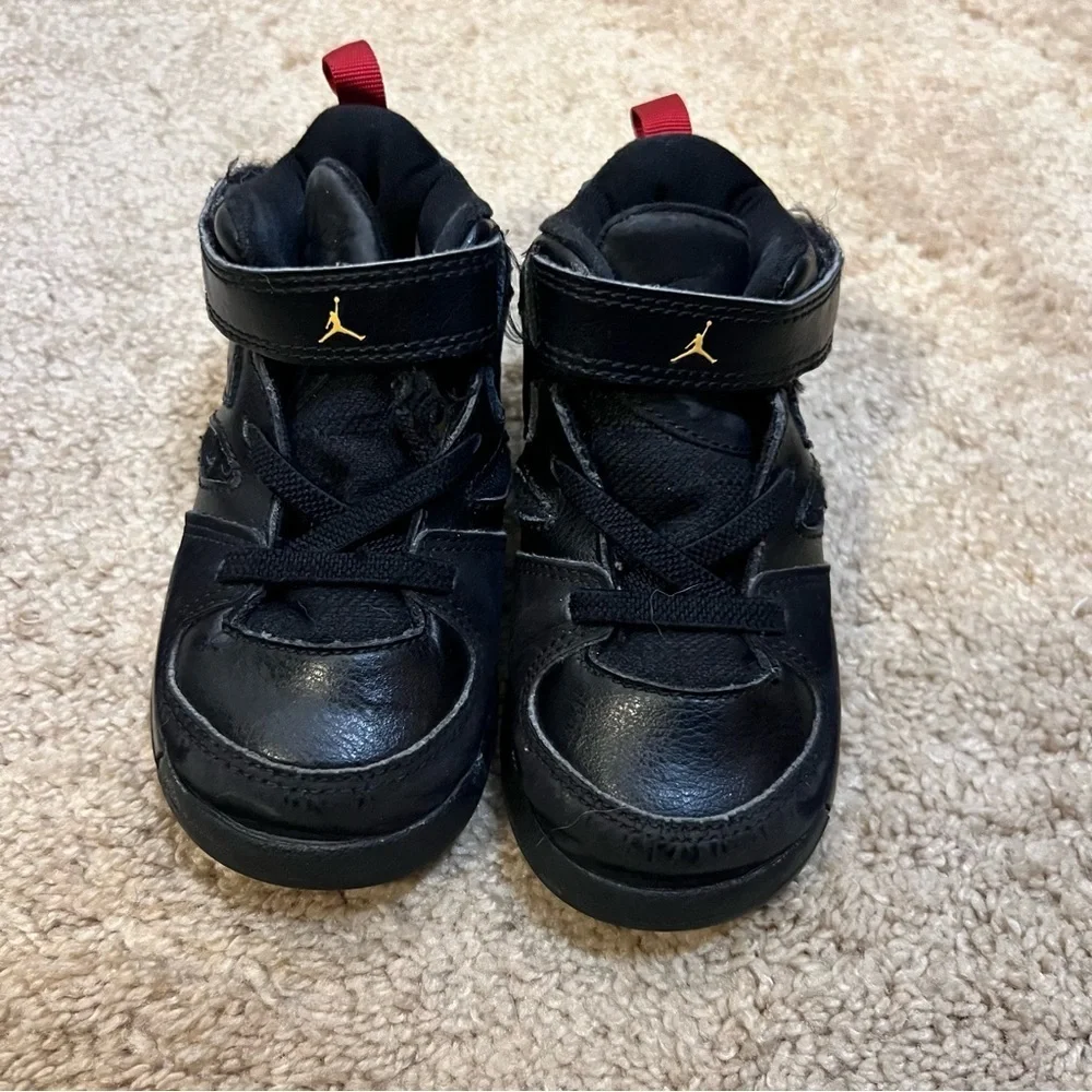 NIKE JORDAN FLIGHT CLUB 91 555330-067 SHOES SIZE 7C TODDLER BLACK RED SNEAKERS